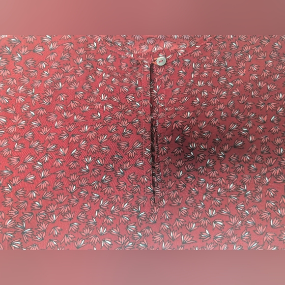 Anthropologie Ranna Gill Women XS Tank Blouse Red Cutout Neckline Ruffle Sleeve - Picture 8 of 10